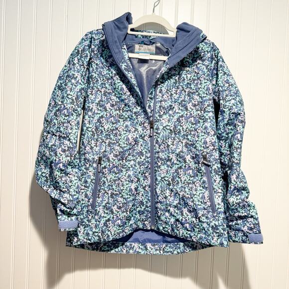 Columbia Interchange Jacket Blue Purple Floral Kids 14/16 - Picture 1 of 8